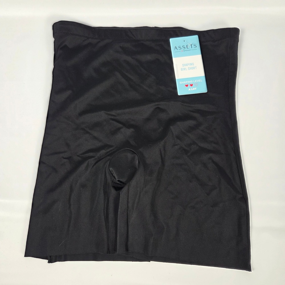 Assets by Spanx Shaping Girl Short Black Tummy Control Mid Thigh Shaper M NWT